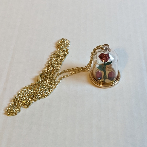 Disney Accessories Disney Beauty The Beast Enchanted Rose Necklace
